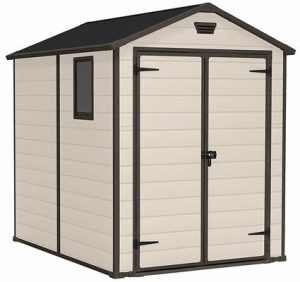 6. Keter Manor Outdoor Plastic Garden Storage Shed