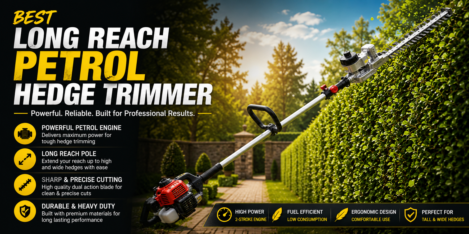 Best Long Reach Petrol Hedge Trimmer UK 2026 Reviews