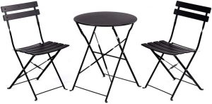 FRANKYSTAR Retro Bistro Set 2 Chairs + Folding Table