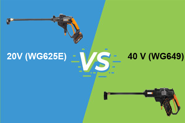 Hydroshot 20 V vs 40V pressure washer