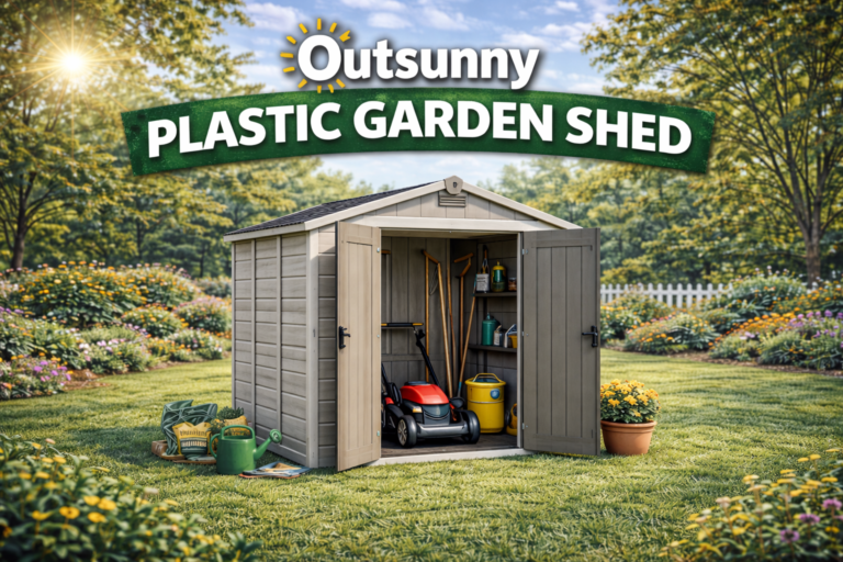 outsunny plastic garden shed