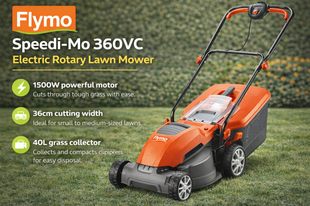 Flymo Speedi-Mo 360VC Electric Rotary Lawn Mower