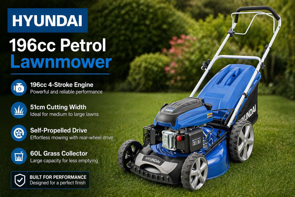 Hyundai 196cc Petrol Lawnmower