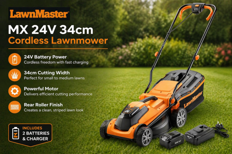 LawnMaster MX 24V 34cm Cordless Lawnmower
